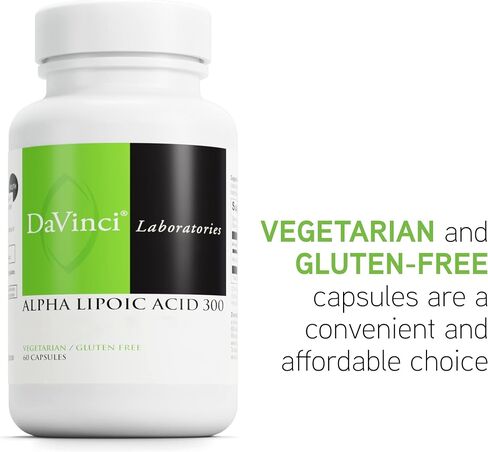 Davinci Labs Alpha Lipoic Acid 300 - Dietary Supplement to Support Metabolism and Healthy Collagen Levels - with 300 mg Alpha Lipoic Acid per Capsule - Gluten-Free - 60 Vegetarian Capsules in Saudi Arabia