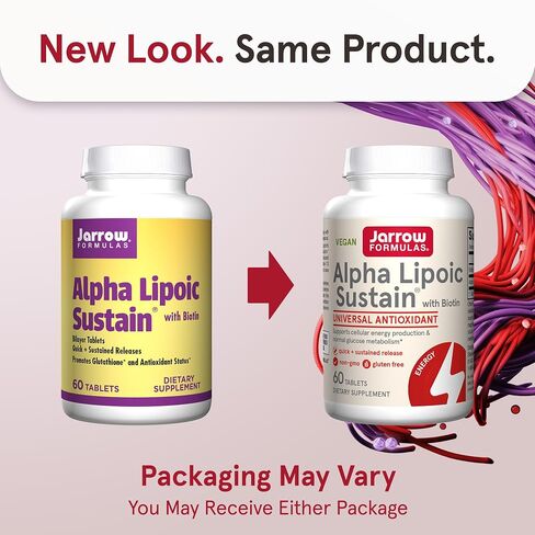 Jarrow Formulas Alpha Lipoic Sustain 300 mg - Antioxidant + Biotin - Glucose Metabolism & Energy Production Support - Releases ALA Over Longer Period - Up to 60 Servings in Kuwait