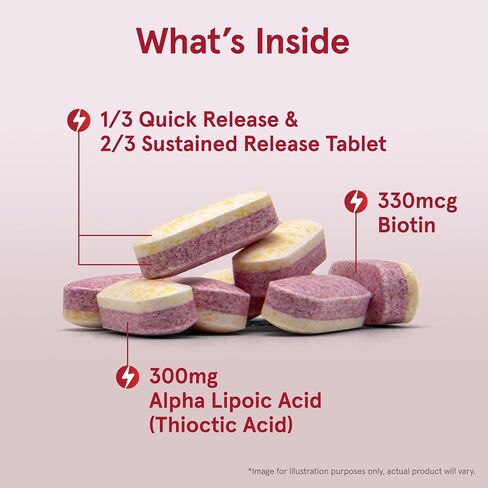 Jarrow Formulas Alpha Lipoic Sustain 300 mg - Antioxidant + Biotin - Glucose Metabolism & Energy Production Support - Releases ALA Over Longer Period - Up to 60 Servings in Kuwait