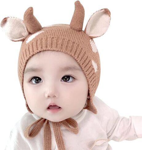 IMLECK Cartoon Cow Pattern Baby Knit Hat for Baby Kids Boys Girls in Saudi Arabia