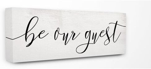 Stupell Industries Be Our Guest Script White Wood Look Typography Wall Art, 7x17, Multicolor in Kuwait
