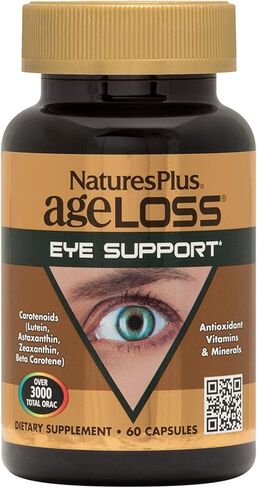 NaturesPlus AgeLoss Eye Support - 60 Capsules - with Lutein, Astaxanthin & Zeaxanthin - Vegetarian, Gluten Free - 30 Servings in Saudi Arabia