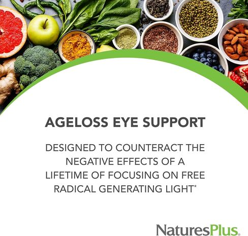 NaturesPlus AgeLoss Eye Support - 60 Capsules - with Lutein, Astaxanthin & Zeaxanthin - Vegetarian, Gluten Free - 30 Servings in Saudi Arabia