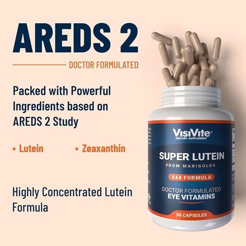 Super Lutein 444 Eye - Unique & Clear Eye Vitamins - Lutein Max Vision Vitamins for Eyes - Zeaxanthin Plus Lutein Eye Vitamins - Clear Eye Supplements for Adults in Saudi Arabia