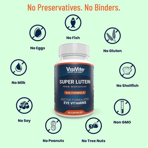Super Lutein 444 Eye - Unique & Clear Eye Vitamins - Lutein Max Vision Vitamins for Eyes - Zeaxanthin Plus Lutein Eye Vitamins - Clear Eye Supplements for Adults in Saudi Arabia
