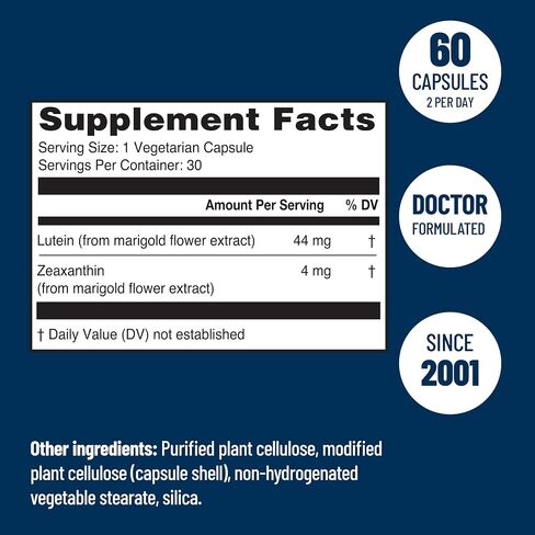 Super Lutein 444 Eye - Unique & Clear Eye Vitamins - Lutein Max Vision Vitamins for Eyes - Zeaxanthin Plus Lutein Eye Vitamins - Clear Eye Supplements for Adults in Saudi Arabia