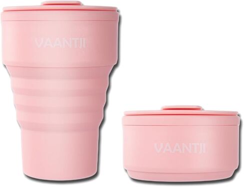 كوب سفر قابل للطي سعة 16 أونصة من VAANTJI للأنشطة الخارجية والداخلية والسفر والتخييم واليوجا ويحمل المشروبات الساخنة والباردة (أكسفورد-أزرق) in Kuwait