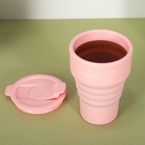 كوب سفر قابل للطي سعة 16 أونصة من VAANTJI للأنشطة الخارجية والداخلية والسفر والتخييم واليوجا ويحمل المشروبات الساخنة والباردة (أكسفورد-أزرق) in Kuwait