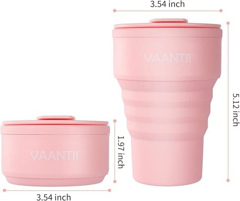 كوب سفر قابل للطي سعة 16 أونصة من VAANTJI للأنشطة الخارجية والداخلية والسفر والتخييم واليوجا ويحمل المشروبات الساخنة والباردة (أكسفورد-أزرق) in Kuwait