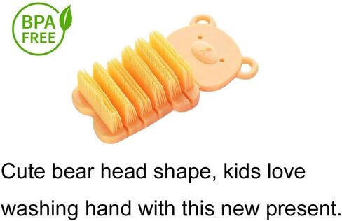 JINCH Nail Scrubber Brush Kids, Finger Nails Scrub Scrubbing Cleaning Brushes with Soft Bristle for Baby Children, Cute Animal Style and 2 Colors Choice (Pink) in Saudi Arabia