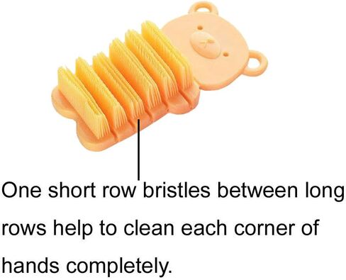 JINCH Nail Scrubber Brush Kids, Finger Nails Scrub Scrubbing Cleaning Brushes with Soft Bristle for Baby Children, Cute Animal Style and 2 Colors Choice (Pink) in Saudi Arabia