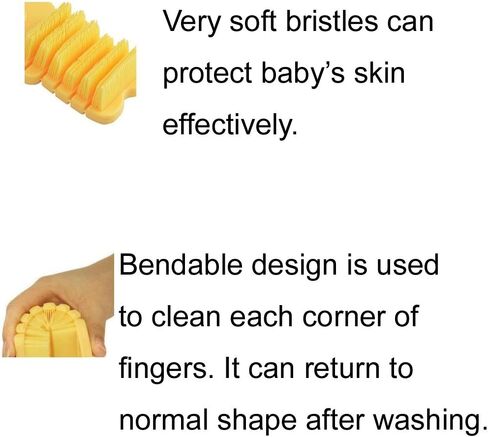 JINCH Nail Scrubber Brush Kids, Finger Nails Scrub Scrubbing Cleaning Brushes with Soft Bristle for Baby Children, Cute Animal Style and 2 Colors Choice (Pink) in Saudi Arabia