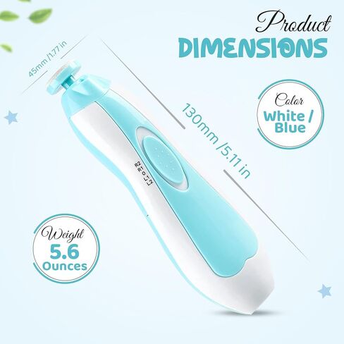 6 in 1 Baby Nail Clippers & File Kit - Nail Trimmer Electric with LED Light & 6 Replaceable Grinding Heads for Safe & Easy Finger & Toe Nail Care & Polish of Babies, Infants, Toddlers, Kids & Newborn in Saudi Arabia