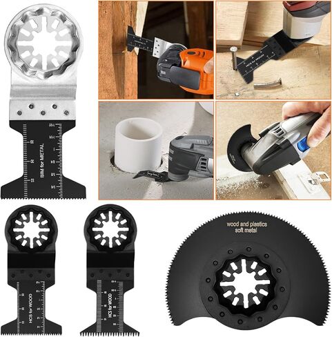 شفرات متذبذبة من ستارلوك، 24 قطعة من شفرات المنشار متعددة الادوات، شفرة خشبية ستارلوك العالمية، شفرة معدنية سريعة الفك متعددة الادوات متوافقة مع بوش وفين وماكيتا in Kuwait