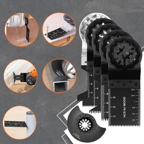 شفرات متذبذبة من ستارلوك، 24 قطعة من شفرات المنشار متعددة الادوات، شفرة خشبية ستارلوك العالمية، شفرة معدنية سريعة الفك متعددة الادوات متوافقة مع بوش وفين وماكيتا in Kuwait