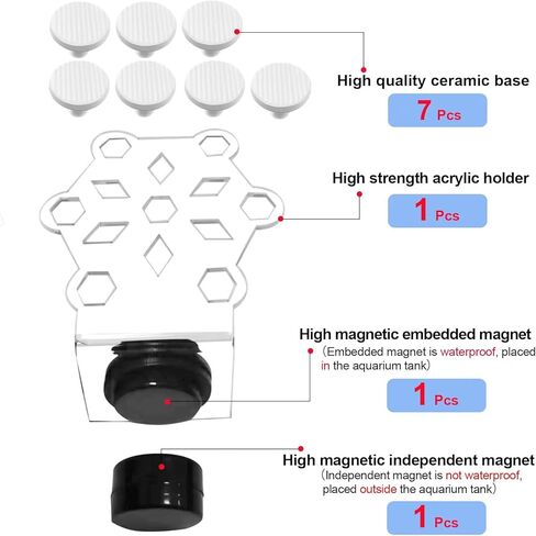 Saricho Coral frag Magnetic Holder,Magnetic Coral frag Rack，Magnetic Coral frag Plug Holder, The Large Magnetic Coral frag Holder Set with 19 Coral frag Plug Ceramic Bases in Saudi Arabia