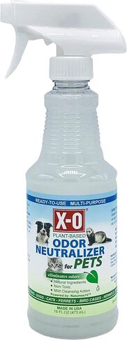X-O للحيوانات الأليفة - مزيل الروائح الكريهة الطبيعي والنباتي، جاهز للاستخدام، 16 أونصة - مزيل فعال لرائحة الحيوانات الأليفة، آمن لجميع الحيوانات، يزيل الروائح الكريهة وينعش منزلك أو سيارتك أو سرير الحيوانات الأليفة in Saudi Arabia