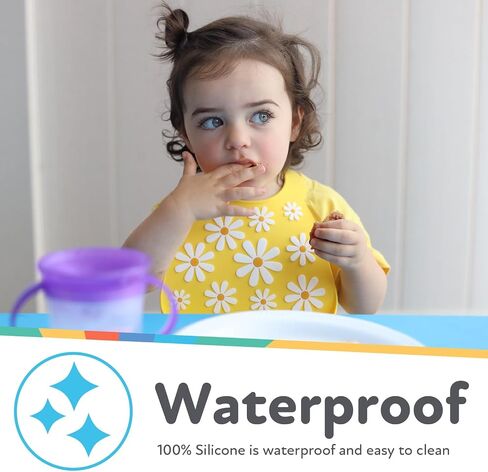 Nuby 3D Soft Silicone Bib with Scoop, BPA Free, 6+M, Pearl Necklace in Saudi Arabia