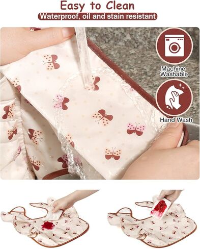 Lictin 3 x Baby Bibs, Baby Apron for Eating, Waterproof Baby Bib with Adjustable, Machine Washable and BPA Free Plastic Baby Bib, Suitable for Boys and Girls from 6 to 36 Months in Kuwait