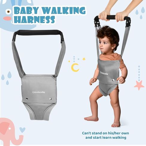 Cowiewie Baby Jumper مع حامل، مع وظيفة حزام المشي، للرضع من عمر 6 إلى 12 شهرًا، حامل دعم قوي للمساحات الصغيرة، أبيض + أسود in Kuwait