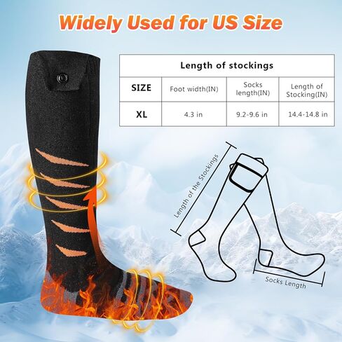 Rechargeable Heated Socks for Men Women, App Control Smart Heating Socks Electric 3D Surround Winter Warming Socks Washable Thick Heat Sock for Outdoor Camping Skiing Fishing Hunting in Kuwait