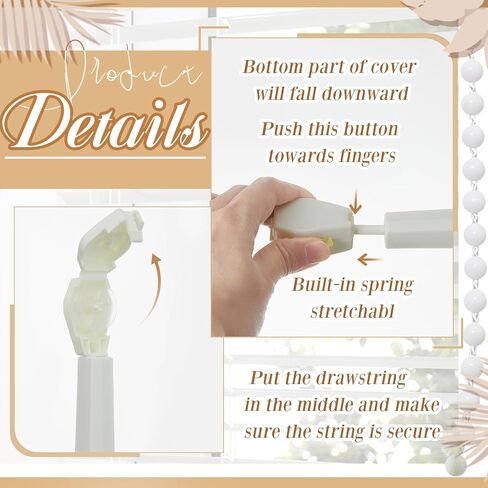 Suzile 12 Pcs Spring Loaded Cord Tensioner Ivory String Tension Pulleys for Cord Loops and Draperies Vertical Blinds in Saudi Arabia