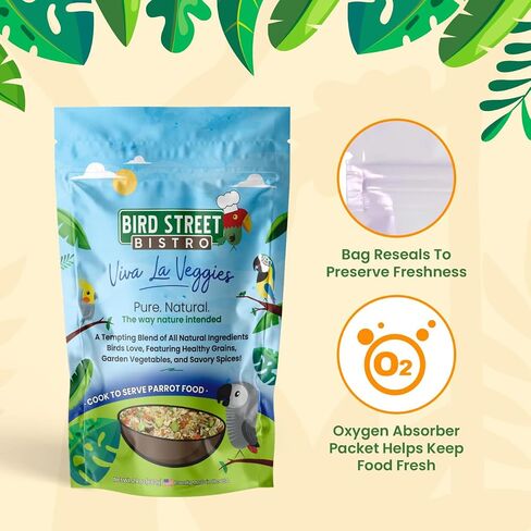 Bird Street Bistro Parrot Food - Parakeet Food - Cockatiel Food - Bird Food - Cooks in 3-15 min w/Natural & Organic Grains - Legumes - Non-GMO Fruits, Vegetables, & Healthy Spices in Saudi Arabia