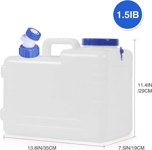 5 Gallon Water Container with Spigot, Portable Camping Water Jug | Multi-Use Water Container with Spigot, 5 Gallon Camping Water Jug for Long-Term Water Storage, RV, Emergency and Outdoor Use in Saudi Arabia