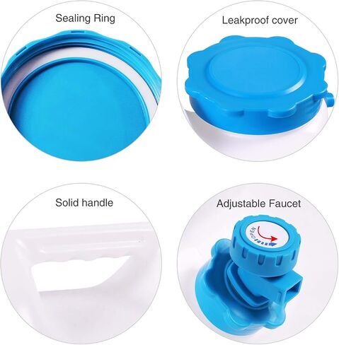5 Gallon Water Container with Spigot, Portable Camping Water Jug | Multi-Use Water Container with Spigot, 5 Gallon Camping Water Jug for Long-Term Water Storage, RV, Emergency and Outdoor Use in Kuwait