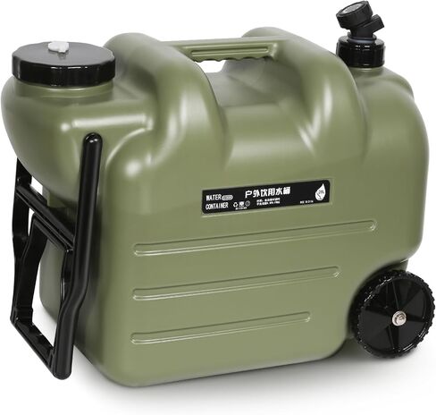 PalProt® Camping Water Storage Containers Jug with Spigot | 7.4 Gallon Large - Rolling Water Tank Portable with Faucet, Military Green Refillable BPA Free Food Grade Emergency Drinking Outdoor in Kuwait