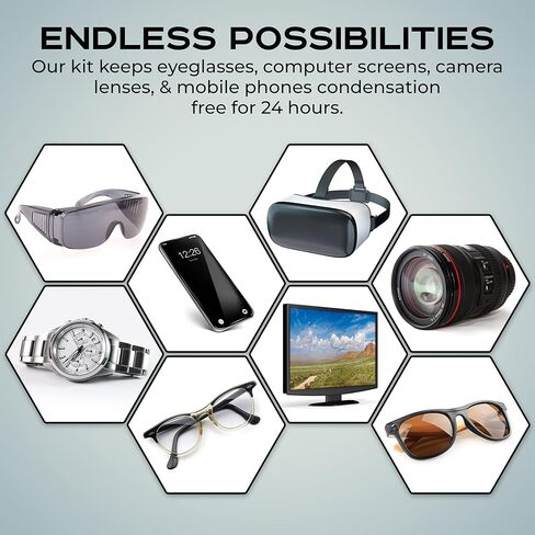 Fog Stopper Eyeglass Cleaner and Fog Free Kit - 1oz UltraVue Gel Lens Cleaner + 10ml Anti Fog Drops Treatment + Microfiber Lens Cleaning Cloth + Drawstring Carrying Bag - Convenient Travel-Size Kit ​ in Kuwait