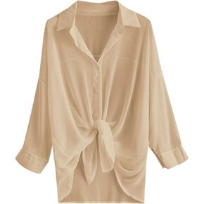 ZAFUL Women's Beach Swimsuit Cover Up Shirt Bikini Beachwear Bathing Suit Beach Dress Kimono Cardigan