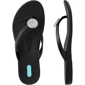 Oka-B Women's Lucky Rhinestone Flip Flop Sandal