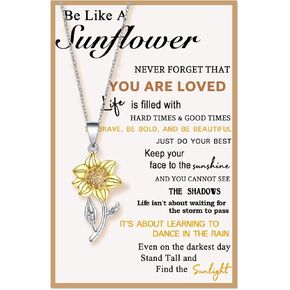 Tarsus Sunflower Necklace, Sunflower Gifts Ideas for Daughter Niece Bestfriend Women Teenage Teen Girls Jewelry