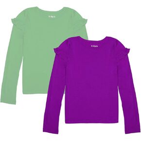 KIDPIK طاقم الكشكشة 2PK للبنات | تي شيرت بأكمام طويلة in Kuwait