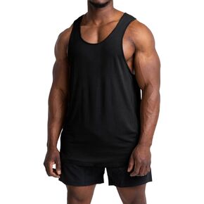 ZIWOCH Mens Workout Stringer Tank Tops Gym Muscle Sleeveless Cotton Shirt Training Bodybuilding Vest