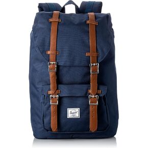 Herschel Little America Laptop Backpack, Raven Crosshatch/Black Rubber/3m Insert, Mid-Volume 17.0L