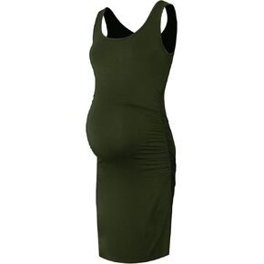 Smallshow Women's Maternity Dress Summer Ruched Pregnancy Tank Dress Clothes in Kuwait