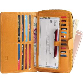 Mou Meraki Big Fat RFID Blocking Leather Organizer Checkbook Wallets For Women - Clutch