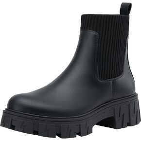 Jeossy Women's 9610 Ankle Boots,Chelsea Platform Chunky Heel Elastic Lug Sole Booties