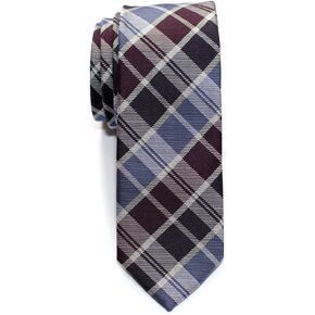 Retreez Modern Tartan Check Styles Woven Microfiber Skinny Tie