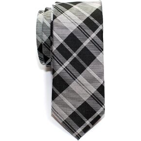 Retreez Modern Tartan Check Styles Woven Microfiber Skinny Tie in Saudi Arabia