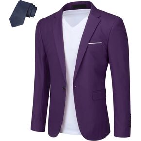 سترة عمل رجالي من Cloudstyle سترة بزر واحد وطية صدر مدببة وقصة ضيقة من Tux معطف رياضي يومي in Kuwait