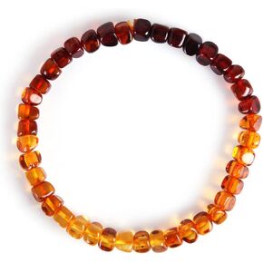 Guptue Natural Baltic Amber Bracelet for Adults (Women/Men)/ Baltic Amber Rainbow Beads Certified Amber Jewelry/Stretch Handmade Gemstone Wristband in Saudi Arabia