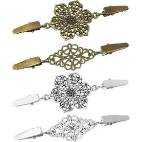 4 قطع من مشابك سويتر ريترو من موتزو ، مشابك الياقة من سبيكة الزنك ، بلوزة شال قميص مشابك، ظهر الفساتين مشبك شال، أنيقة لمزاج أنيق للنساء والفتيات والسيدات، الزنك, الزنك in Kuwait