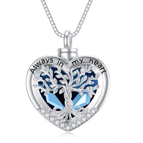 TOUPOP Tree of Life Urn Necklaces for Ashes Sterling Silver Celtic Cremation Jewelry Memorial Keepsake Jewelry w/Funnel Filler Gifts for Women Men