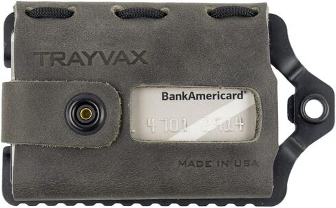 محفظة ايليمنت من ترايفاكس، طول 4.5 انش، رمادي ستيل، ستانلس ستيل وجلد، للاستخدام اليومي، بطاقة، حامل نقود، رمادي ستيل, ستيل غراي in Kuwait