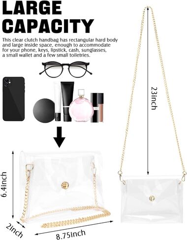 Clear Purse for Women Clear Crossbody Bag Stadium Approved Transparent Bags for Concerts Sports Event Party in Kuwait