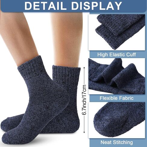 JaGely 30 Pairs Wool Socks Bulk Men Thick Warm Winter Hiking Boot Knit Casual Crew Cold Weather Gifts for Women, Bright Color/ Black, Brown, Navy Blue, Green, Gray, One Size in Saudi Arabia