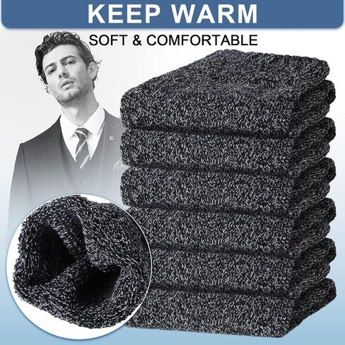 JaGely 30 Pairs Wool Socks Bulk Men Thick Warm Winter Hiking Boot Knit Casual Crew Cold Weather Gifts for Women, Bright Color/ Black, Brown, Navy Blue, Green, Gray, One Size in Saudi Arabia